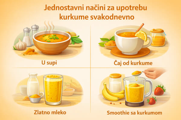 Kurkuma u prahu  koristi se u jelu