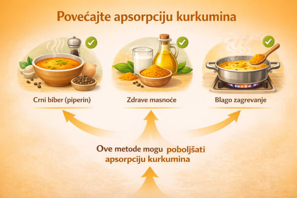 Kurkuma u prahu - apsorbcija